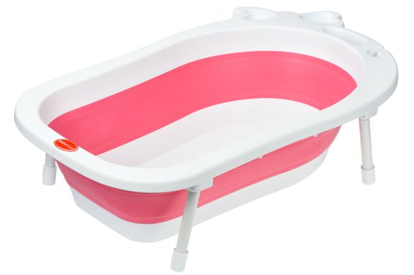 Детская ванночка Same Toy BabaMama, складывающаяся, белый с розовым