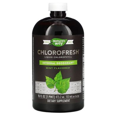 Chlorofresh, рідкий хлорофіл, з ароматом м'яти, Nature's Way, 480 мл, NWY-03501