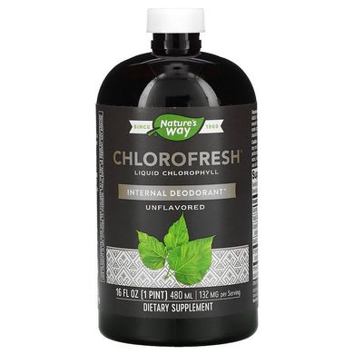 Chlorofresh, жидкий хлорофилл, без добавок, Nature's Way, 480 мл, NWY-03502