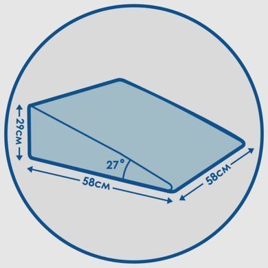 Подушка ортопедическая Клин при рефлюксе 58х58х29см Olvi J2540GR, серая