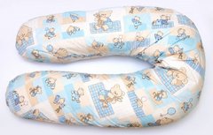 Наволочка на подушку для вагітних та годування ОП-15 OLVI з малюнком "Ведмедик на блакитному"