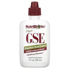 NutriBiotic, веганський екстракт з насіння грейпфрута (GSE), рідкий концентрат, 59 мл, NBC-01000