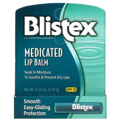 Blistex, загоювальний бальзам, захист губ з сонцезахисним фільтром, SPF 15, класичний, BTX-22061