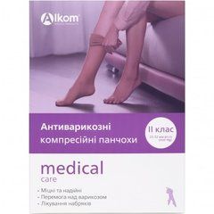 Чулки антиварикозные medical care, открытый носок, 2 класс компрессии Алком 00202, бежевый, 1