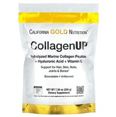Морской коллаген с гиалуроновой кислотой и витамином С California Gold Nutrition Collagen UP, 206 г, CGN-01033