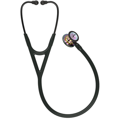 Стетоскоп Littmann Cardiology IV, чорний із дзеркальною головкою кольору веселки на димчастій ніжці, мод. 6240