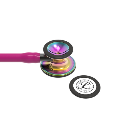 Стетоскоп Littmann Cardiology IV, малиновый с зеркальной головкой цвета радуги на дымчатой ножке, мод. 6241