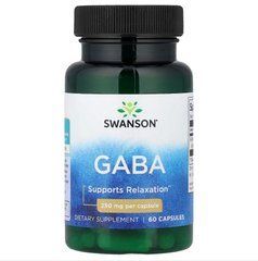 Swanson, Gaba, 250 мг, 60 капсул, SWV-11544