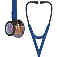 Стетоскоп Littmann Cardiology IV, темно-синий с зеркальной головкой цвета радуги на черной ножке, мод. 6242