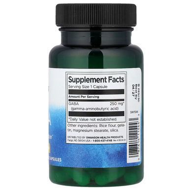 Swanson, Gaba, 250 мг, 60 капсул, SWV-11544