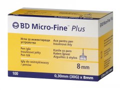 Иглы Becton Dickinson Micro-Fine Plus для инсулиновых шприц-ручек 8 мм., 100 шт.