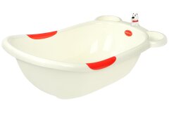 Детская ванночка со сливом Same Toy BabaMama, белый с красным