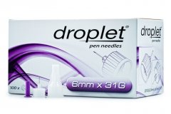 Иглы Droplet для инсулиновых шприц-ручек 6 мм., 100 шт.