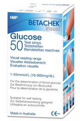 Визуальные тест-полоски Betachek для определения уровня глюкозы в крови 50 шт.